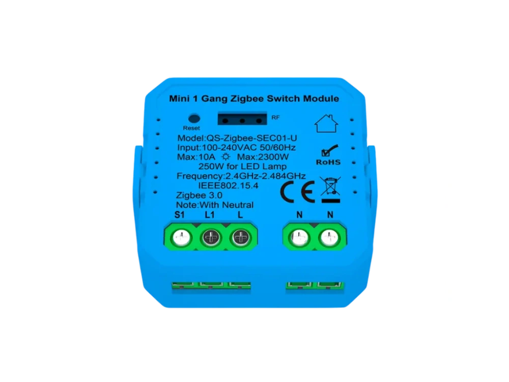 ANTIK Smart Mini 1 Kanálový prepínací modul Zigbee s Neutrálom
