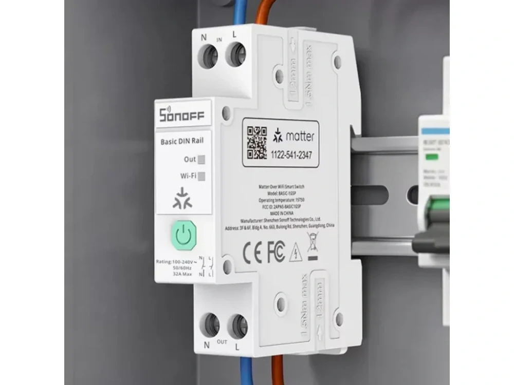 Sonoff Basic DIN Rail BASIC-1GSP – Matter Wi-Fi relé 32A