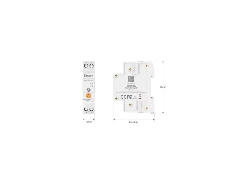 Sonoff Basic DIN Rail ZB1GSP – Zigbee relé 32A